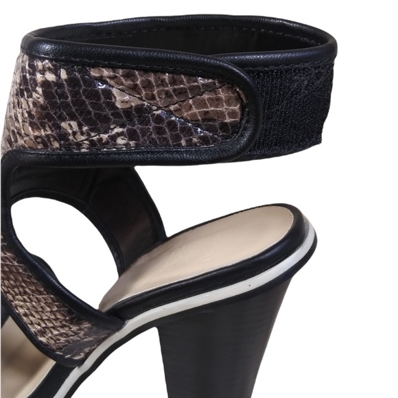 Beau & Ashe Tana Brown and Cream Reptile Semi Bootie Sandals Sz 9 - Picture 4 of 10